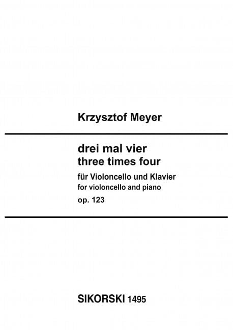 Drei mal vier: für Violoncello und Klavier. op. 123. cello, piano. book
