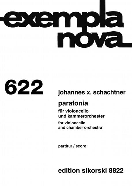Parafonia: Zu W. A. Mozarts Adagio-Fragment KV 580 a. 622. cello solo, chamber orchestra. Partition. book
