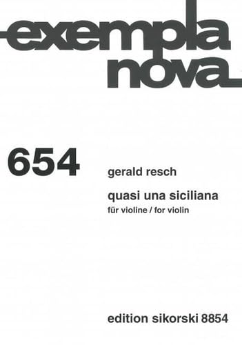 Quasi una Siciliana: für Violine. 654. violin. book