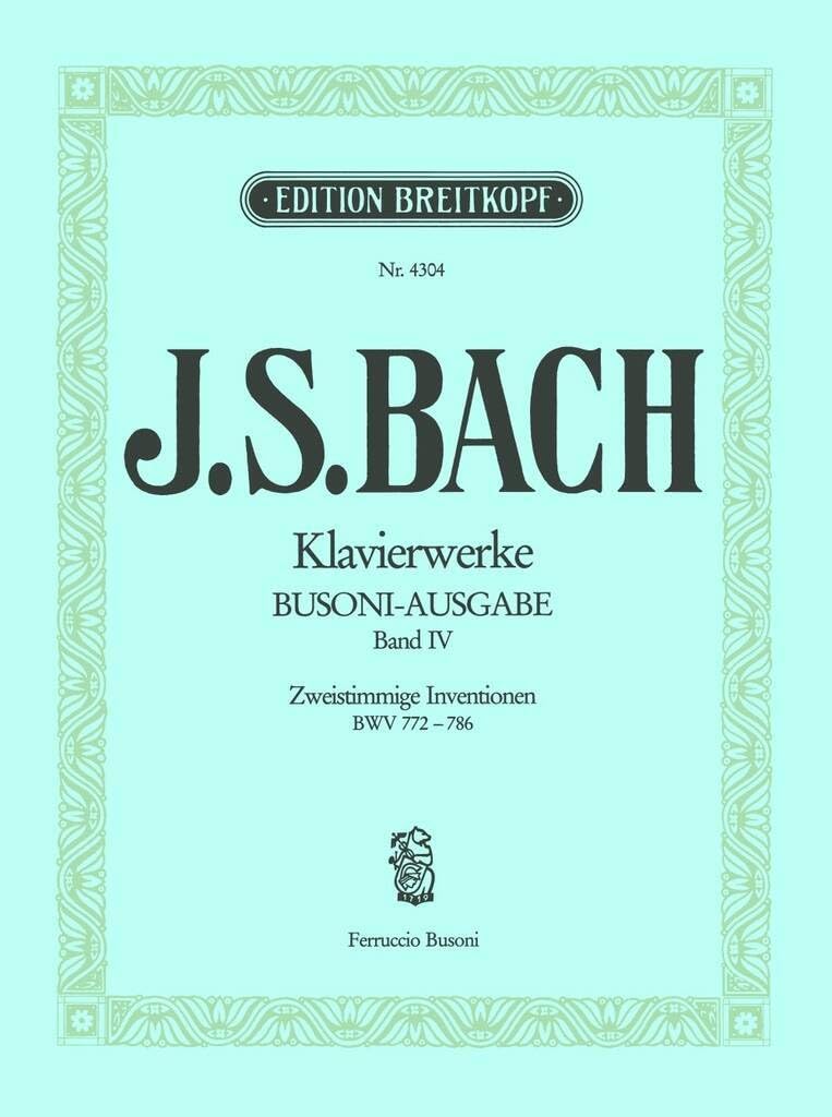 Sämtliche Klavierwerke Instruktive Ausgabe Band 4: Zweistimmige Inventionen BWV 772-786 (EB 4304) Sheet Music