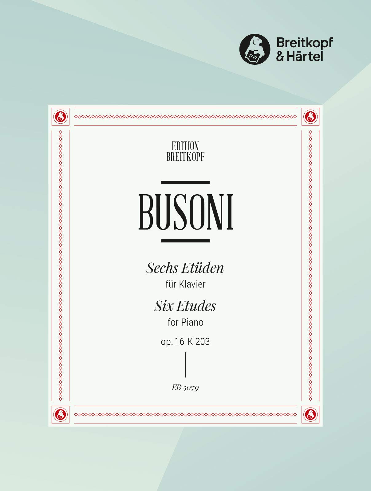 SECHS ETUDEN OP.16 BUS-VER.203 PIANO Sheet Music