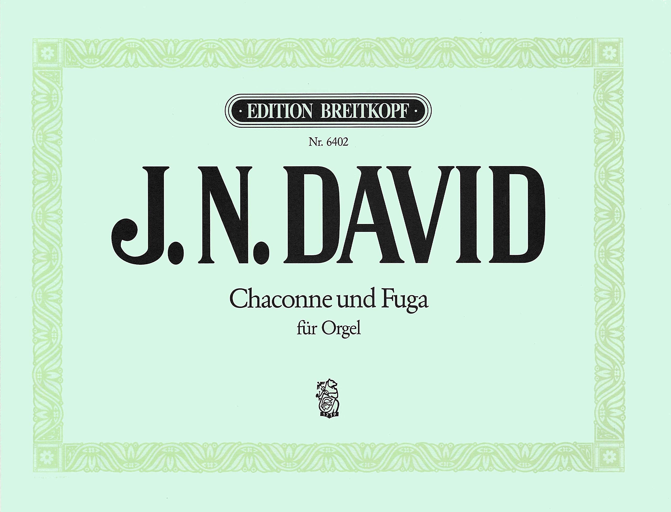CHACONNE UND FUGA ORGUE Sheet Music