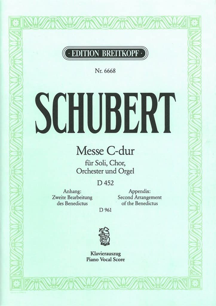 Franz schubert : messe c op.48 d452 - mixed choir and ensemble - vocal score book