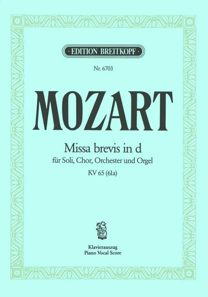 Missa brevis d-moll KV 65 (61a) - Klavierauszug (EB 6703) Sheet Music