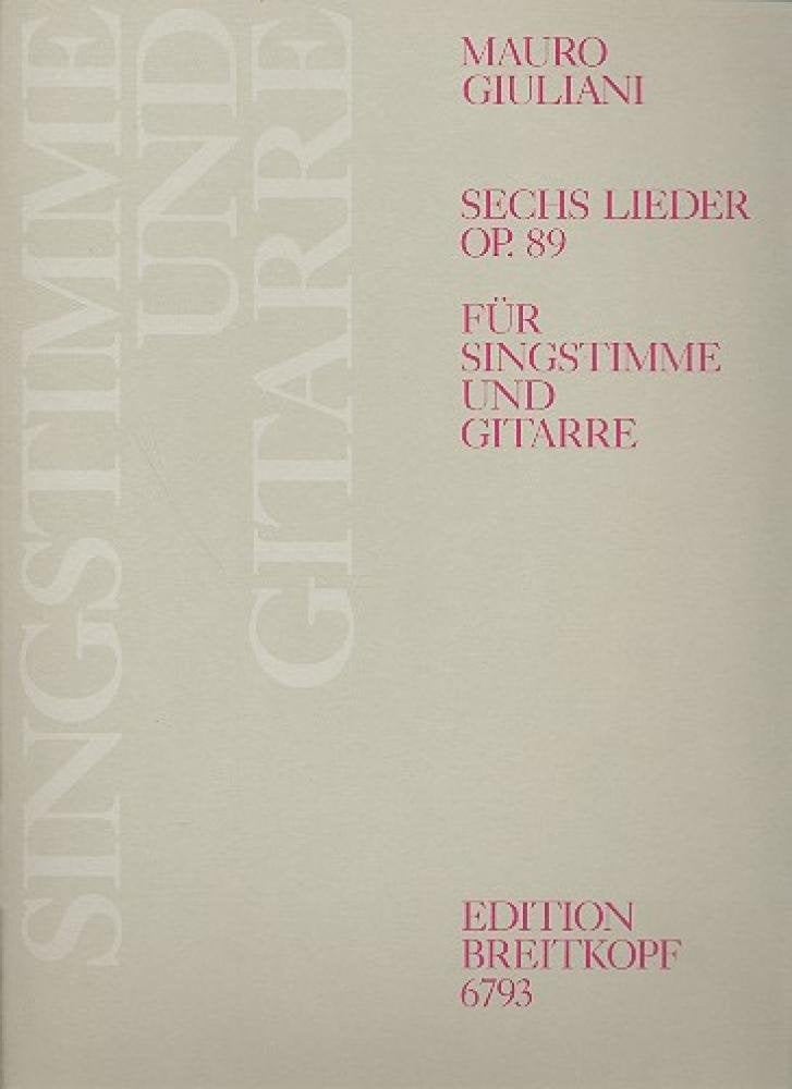 6 Lieder op. 89 für Singstimme und Gitarre (EB 6793) Sheet Music