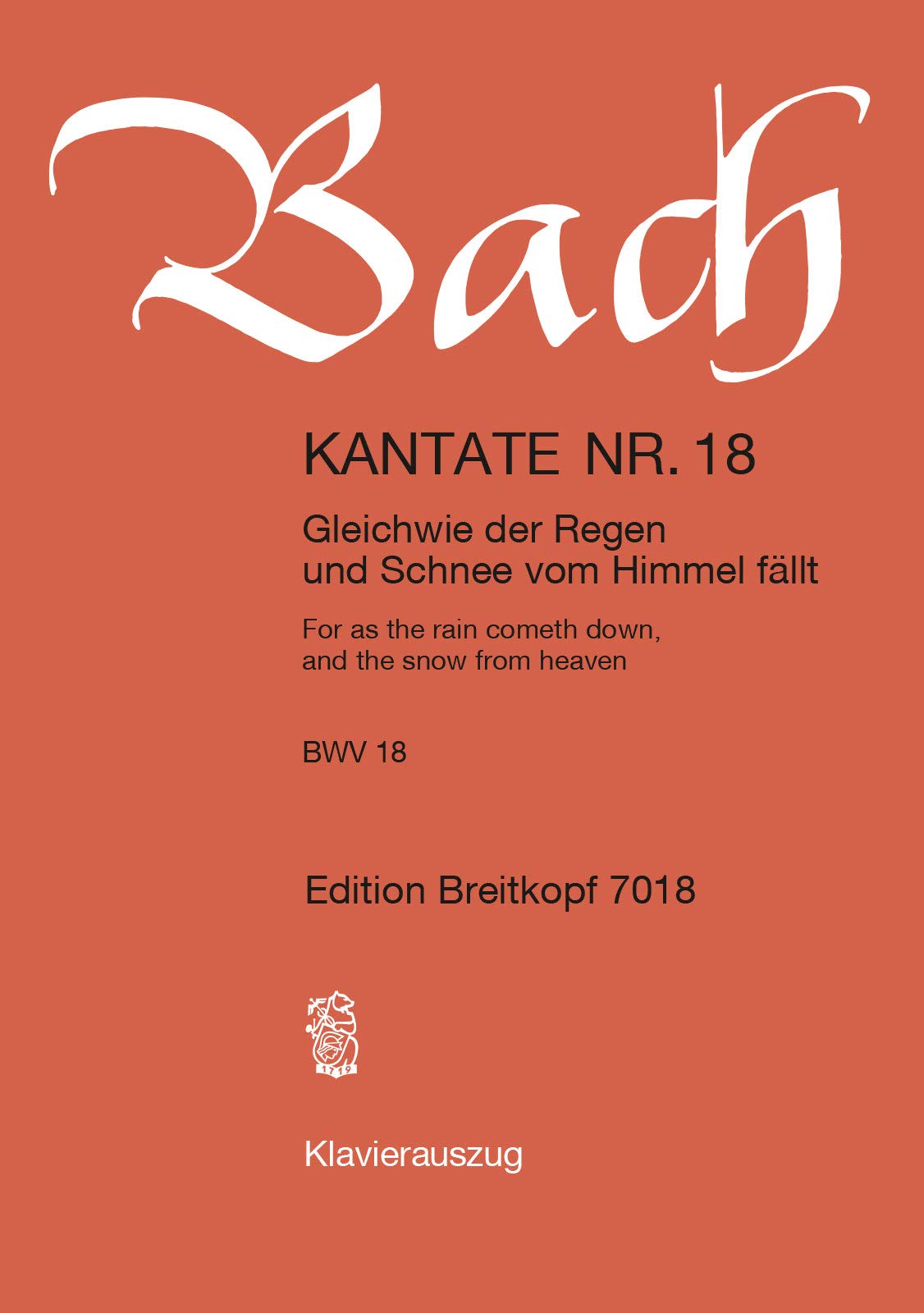 Kantate 18 Gleich Wie Der Sheet Music