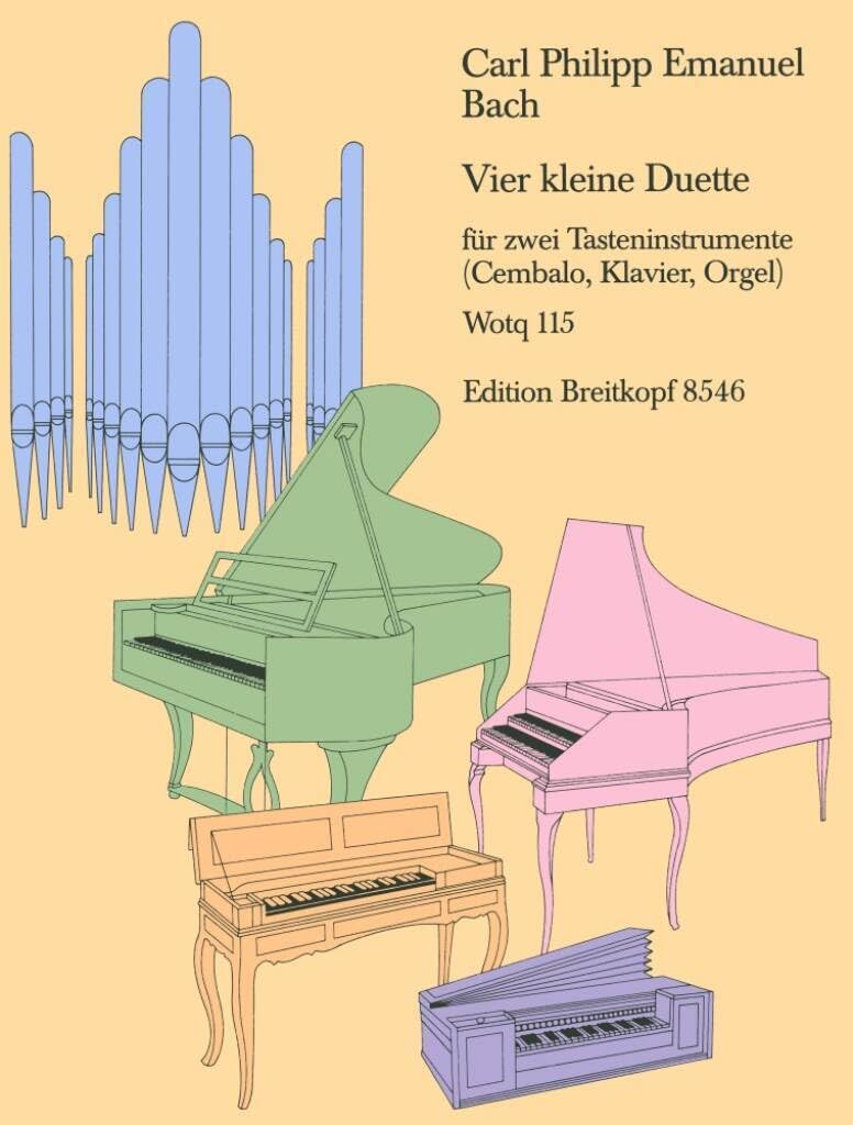 4 kleine Duette für zwei Tasteninstrumente Wq 115 - Breitkopf Urtext (EB 8546) Sheet Music