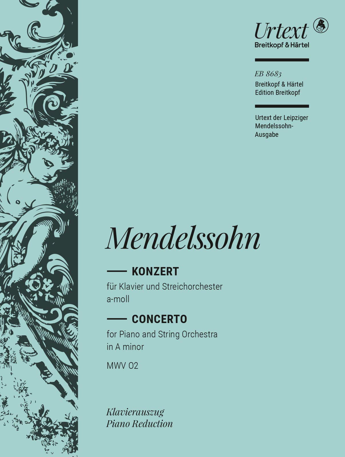 Klavierkonzert a-moll MWV O 2 Urtext nach der Leipziger Mendelssohn-Gesamtausgabe - Ausgabe für 2 Klaviere vierhändig (EB 8683) Sheet Music