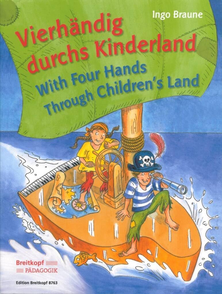 Vierhändig durchs Kinderland 20 Liedsätze für Klavier vierhändig (EB 8763): Zwanzig Kinderliedsätze für Klavier zu vier Händen Sheet Music