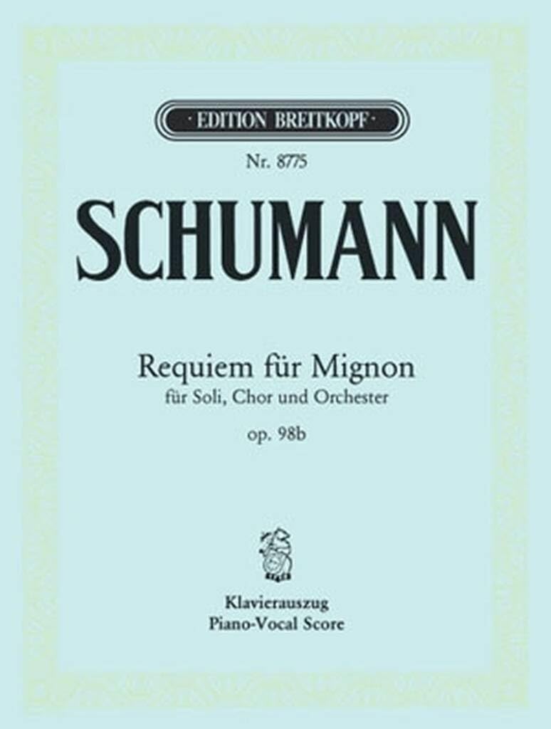Requiem für Mignon op. 98b - Wen bringt ihr uns zur stillen Gesellschaft - Klavierauszug (EB 8775): Sopran solo (2), Alt solo (2), Bariton solo, Gemischter Chor (4-st.) und Klavier. Urtextausgabe Sheet Music
