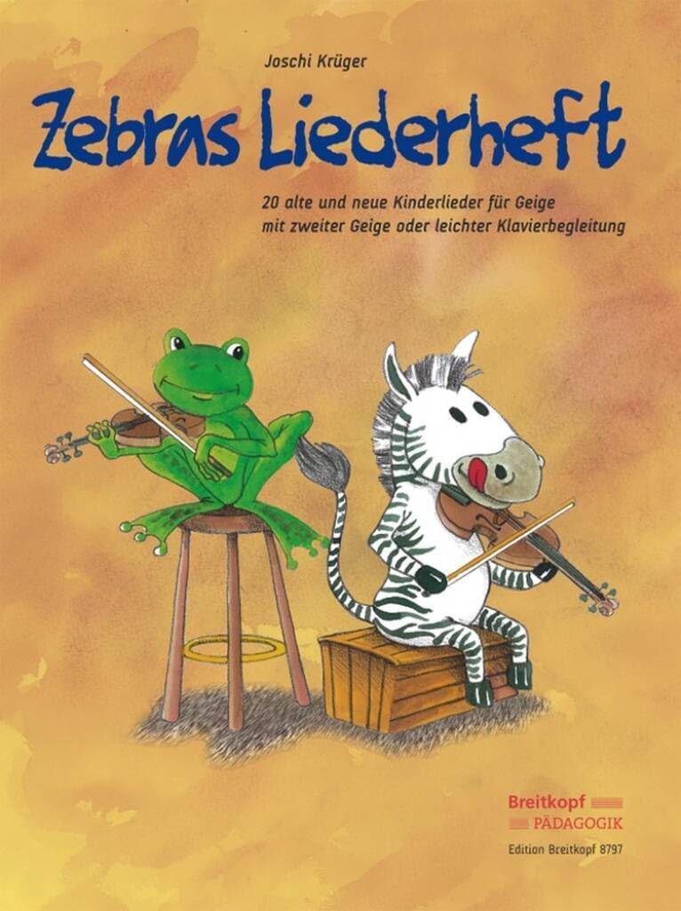 Zebras Liederheft: 20 alte und neue Kinderlieder für Geige mit zweiter Geige oder leichter Klavierbegleitung (EB 8797) Sheet Music