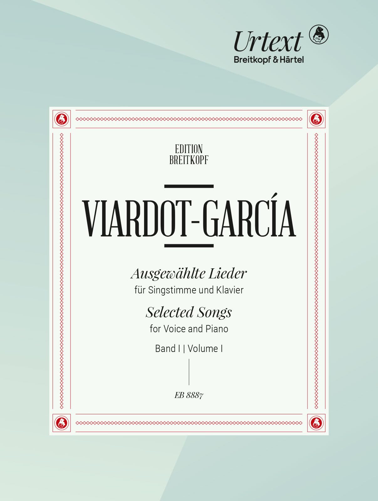 Ausgewählte Lieder für Singstimme und Klavier Band 1 - Breitkopf Urtext (EB 8887) Books