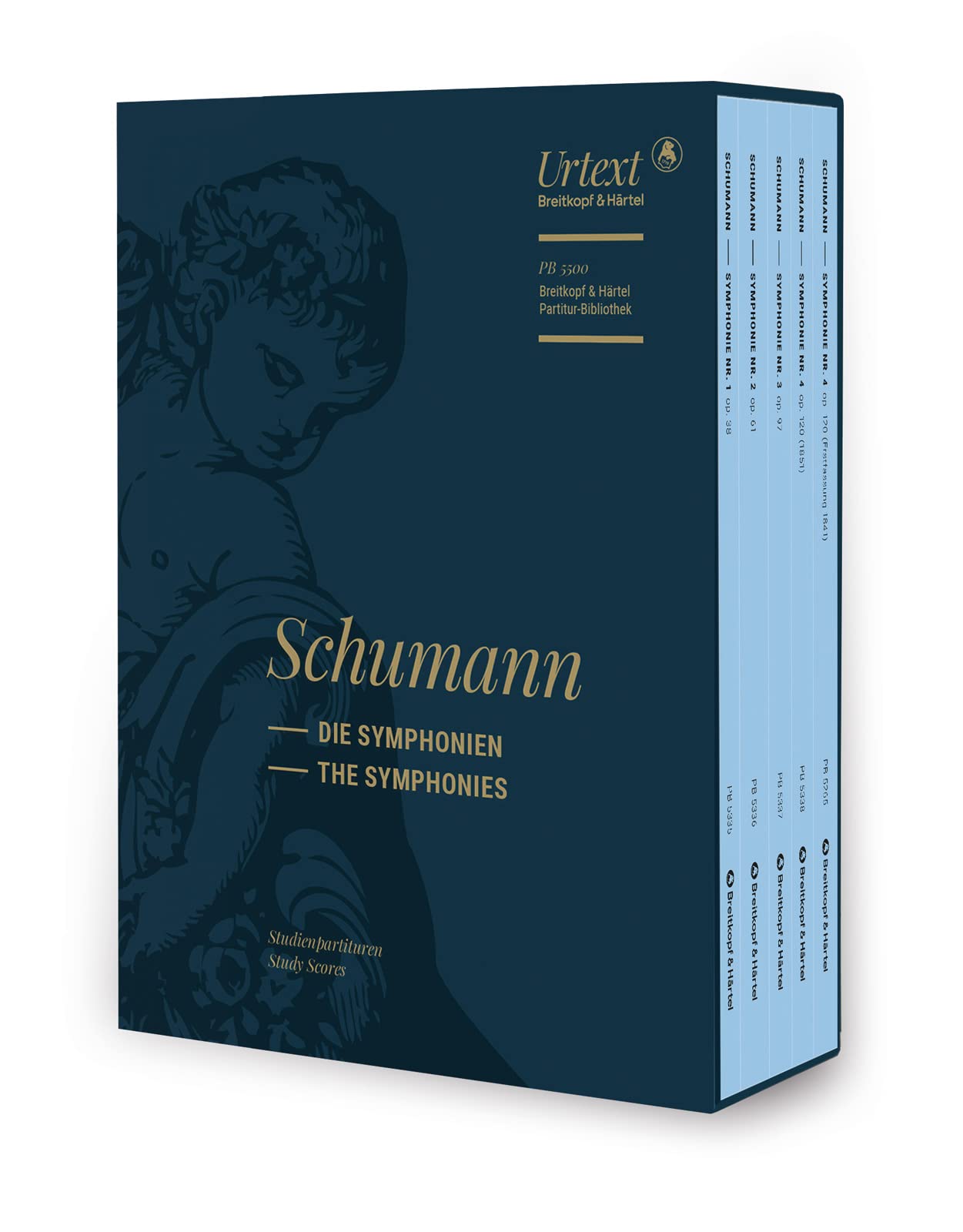 Die Symphonien - 5 Studienpartituren (incl. Frühfassung d. 4. Symphonie) im Schuber - Breitkopf Urtext (PB 5500) Sheet Music