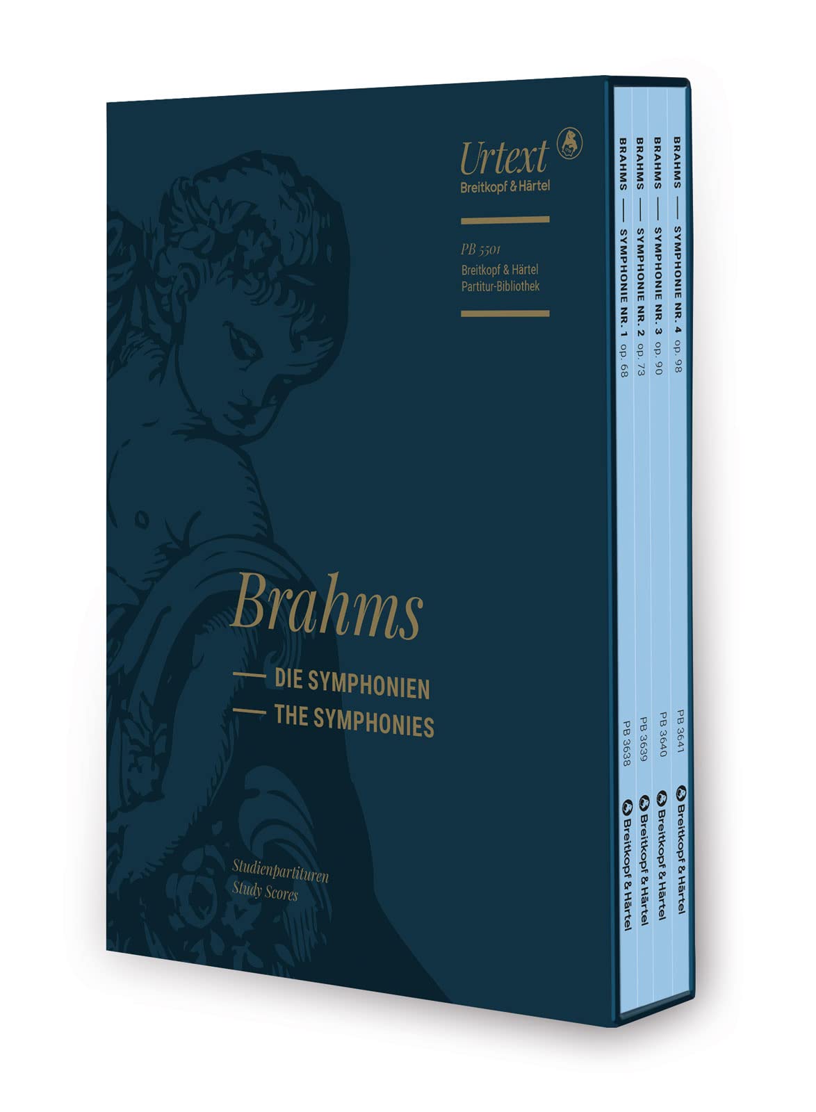 Die Symphonien 4 Studienpartituren im Schuber - Breitkopf Urtext (PB 5501): Studienpartitur. Nach Brahms' Handexemplaren hrsg. v. Hans Gal Sheet Music