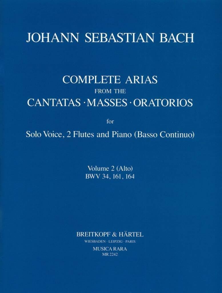 Sämtliche Arien - Ausgabe für Alt, 2 Flöten, Bc (Klavier) Band 2 (BWV 34, 161, 164) (MR 2242): Spielpartitur(en), Stimmensatz Sheet Music