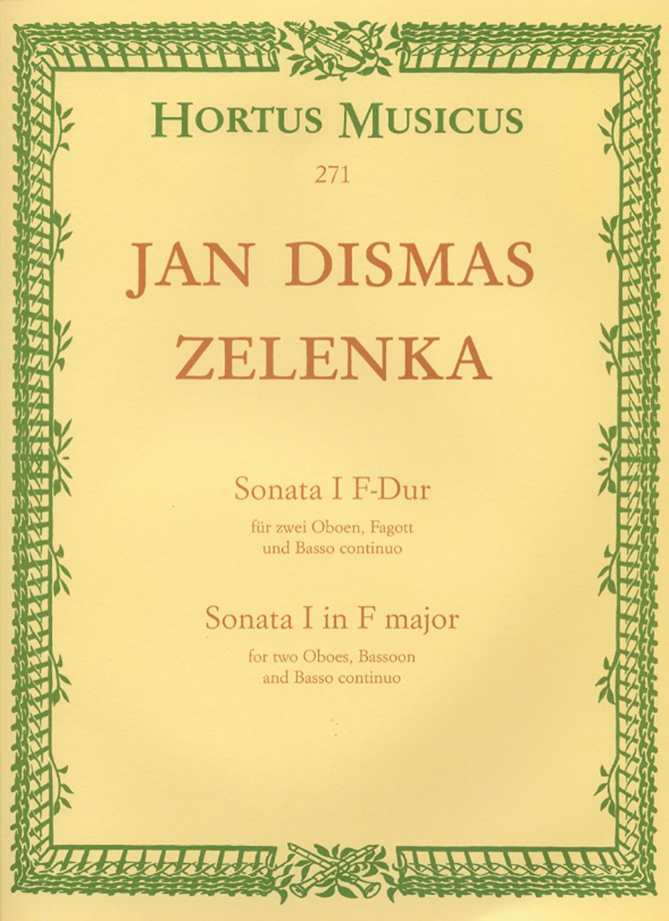 Sonata I für zwei Oboen, Fagott und Basso continuo F-Dur ZWV 181,1. Spielpartitur, Stimmensatz. Hortus Musicus Sheet Music