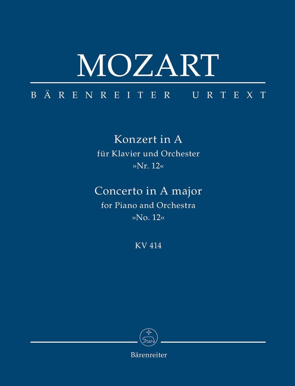 Konzert in A für Klavier und Orchester Nr. 12 KV 414. Studienpartitur Sheet Music