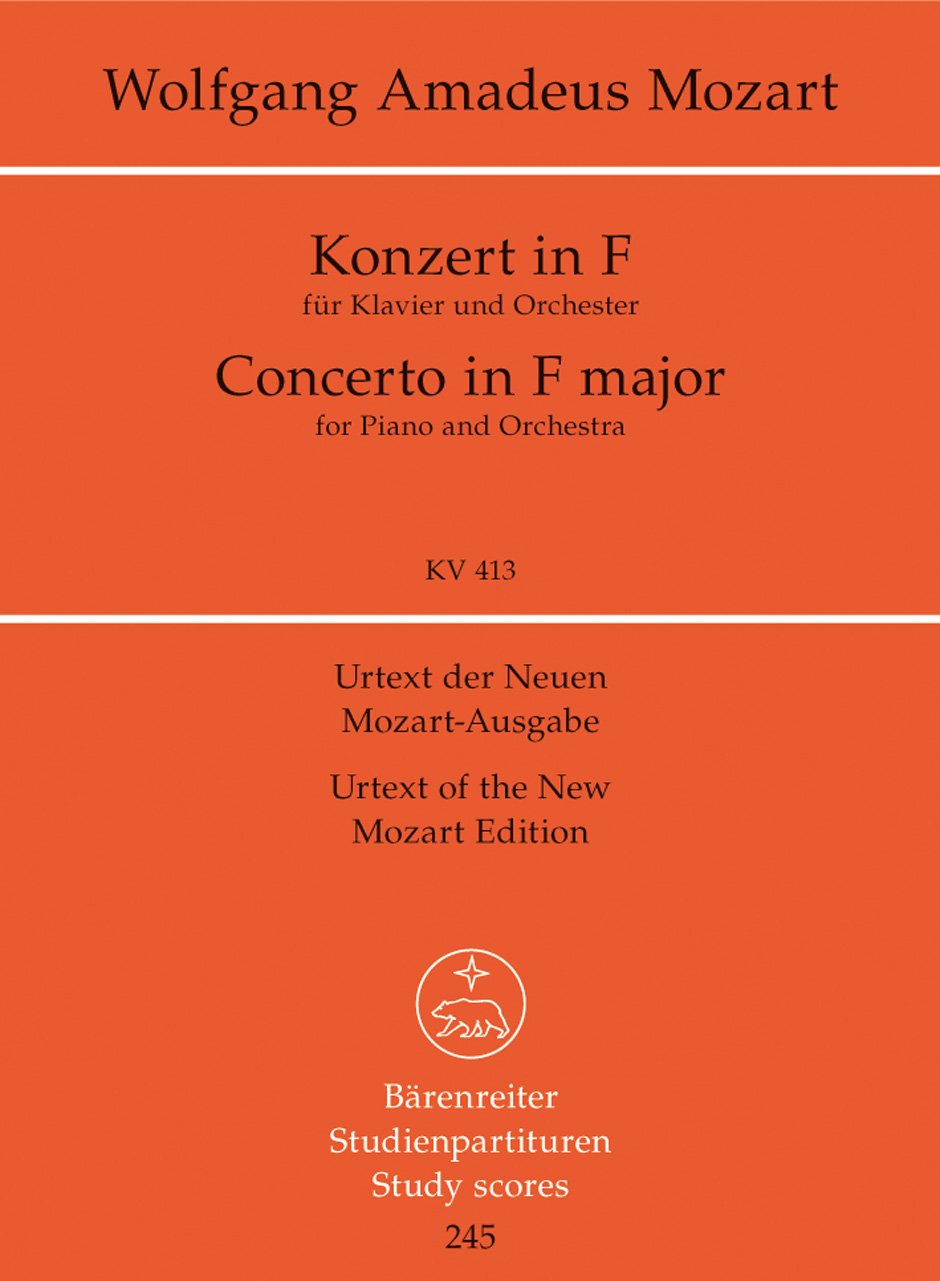 Studienpartituren Klavierkonzert F-Dur KV 413(387a) Konzert für Klavier und Orchester Sheet Music
