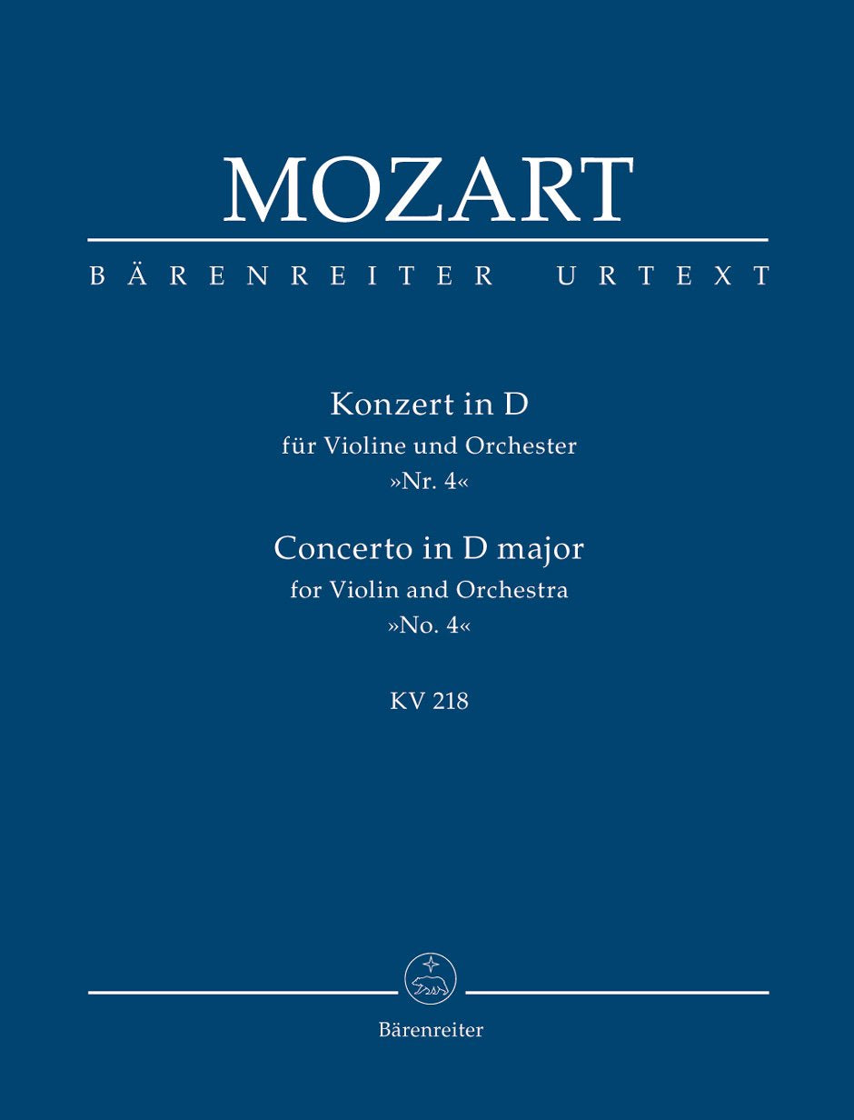 Konzert in D für Violine und Orchester Nr. 4 KV 218. Studienpartitur Sheet Music