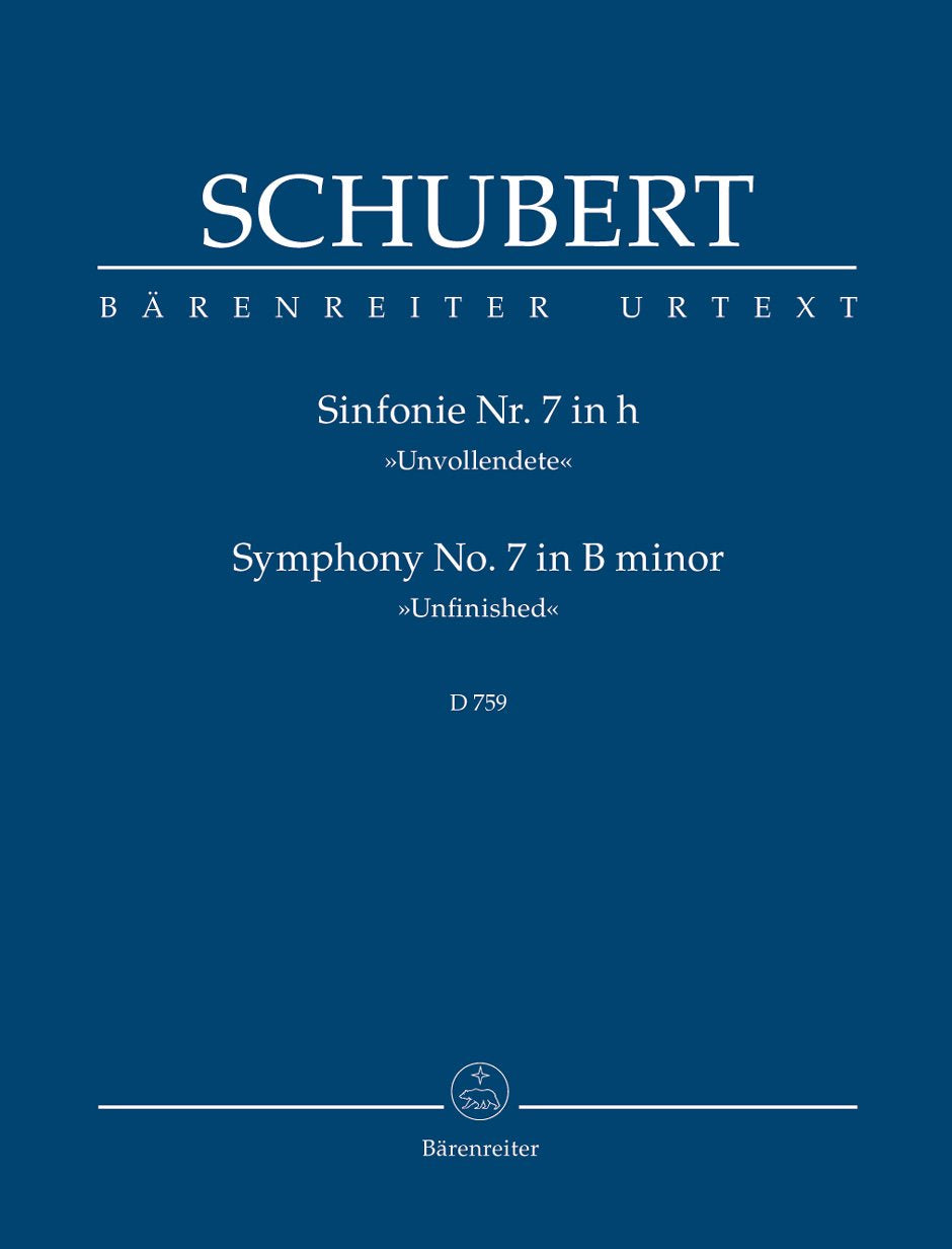 Sinfonie Nr. 7 h-Moll D 759 ""Unvollendete"". BÄRENREITER URTEXT. Studienpartitur, Urtextausgabe: Studienpartitur. Nach früherer Zählung Nr.8 Sheet Music