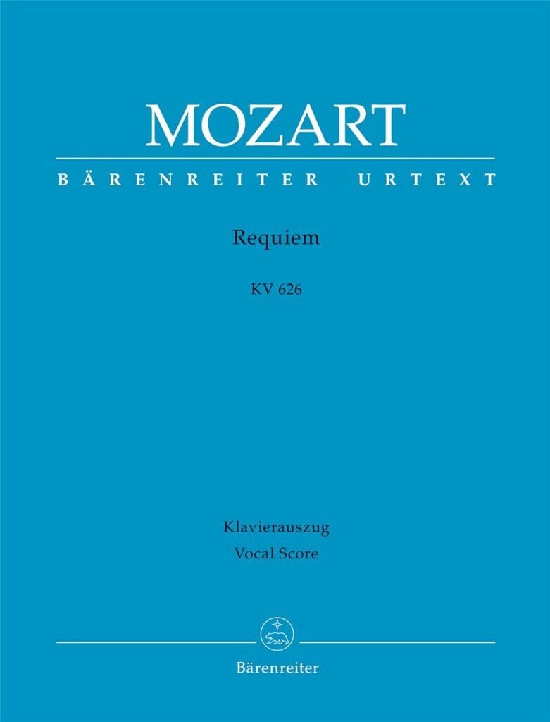 Requiem KV 626. Das von Franz Xaver Süßmayr vervollständigte Requiem in der traditionellen Gestalt. Klavierauszug vokal, BÄRENREITER URTEXT: Urtext ... von Joseph Eybler und Franz Xaver Süßmayr Sheet Music