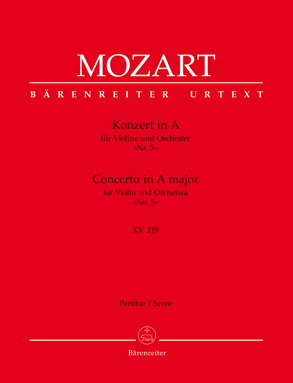 Concerto for Violin No.5 in A major (K.219) (Full Score) Sheet Music