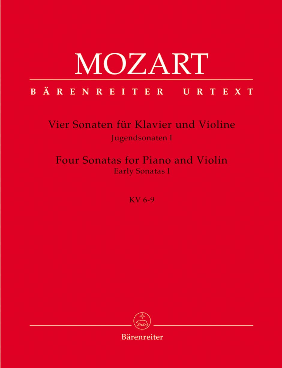 Vier Sonaten für Klavier (Cembalo) und Violine -Jugendsonaten I, KV 6-9- (Violinsonaten). Spielpartitur, Stimmen Sheet Music