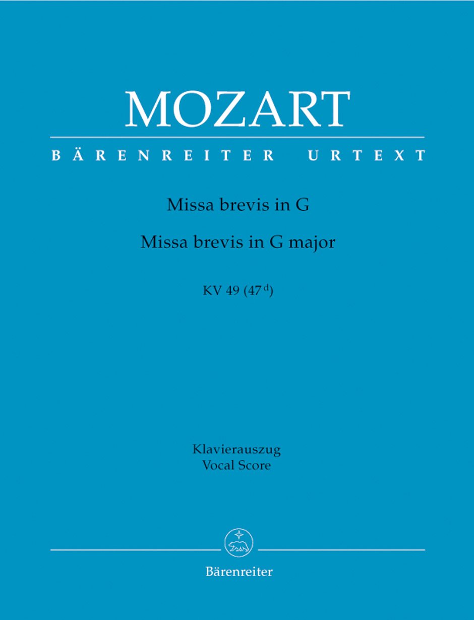 Missa In Sol Major Kv 49 - Vocal and Piano - Book book