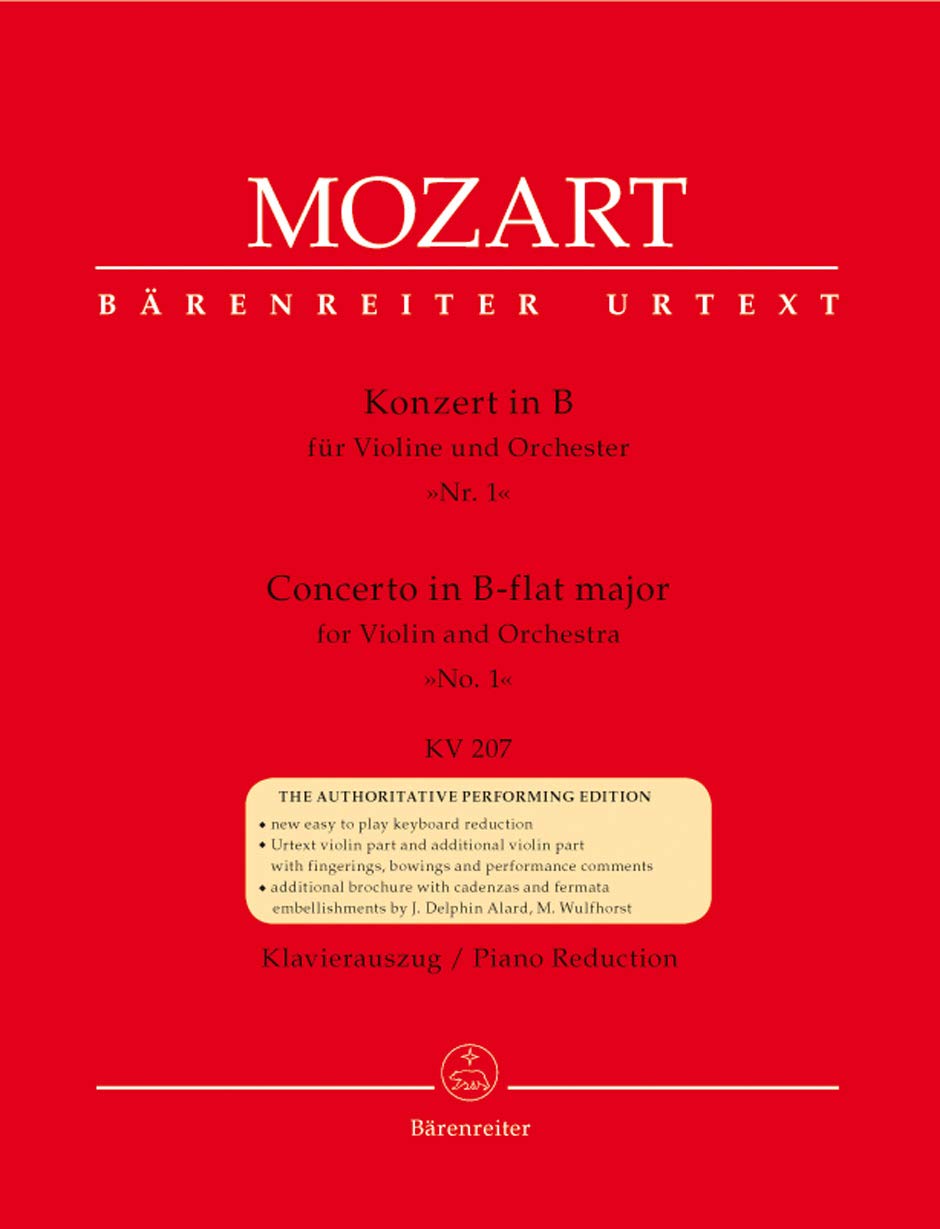 Concerto Violon No1 KV 207 Sib Majeur --- Violon/Piano Sheet Music