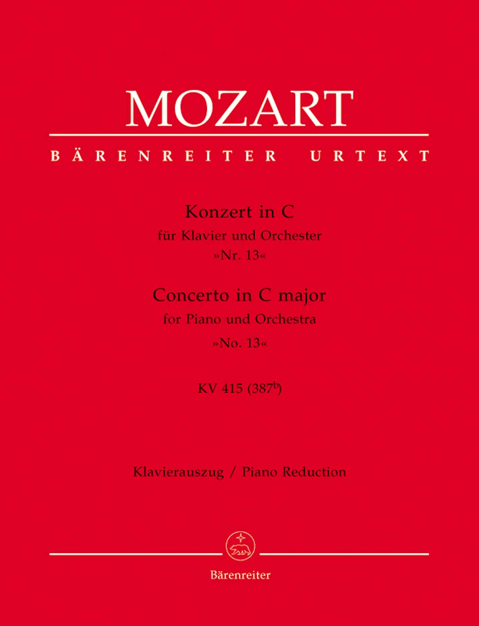 Konzert für Klavier und Orchester Nr. 13 C-Dur KV 415 (387b). Klavierauszug, Urtextausgabe Sheet Music