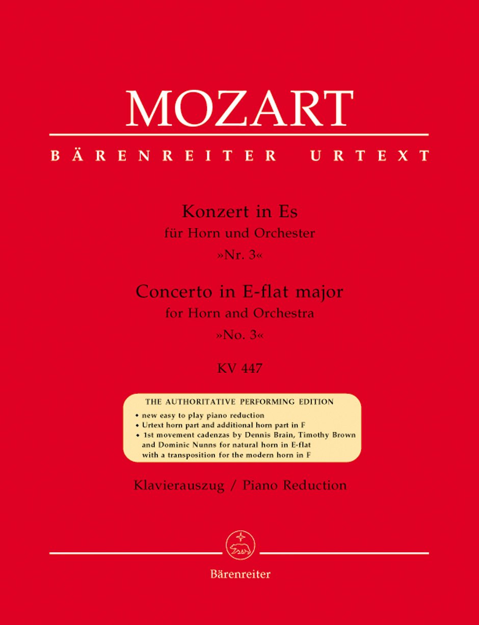 Konzert in Es für Horn und Orchester Nr. 3 KV 447. Klavierauszug Sheet Music