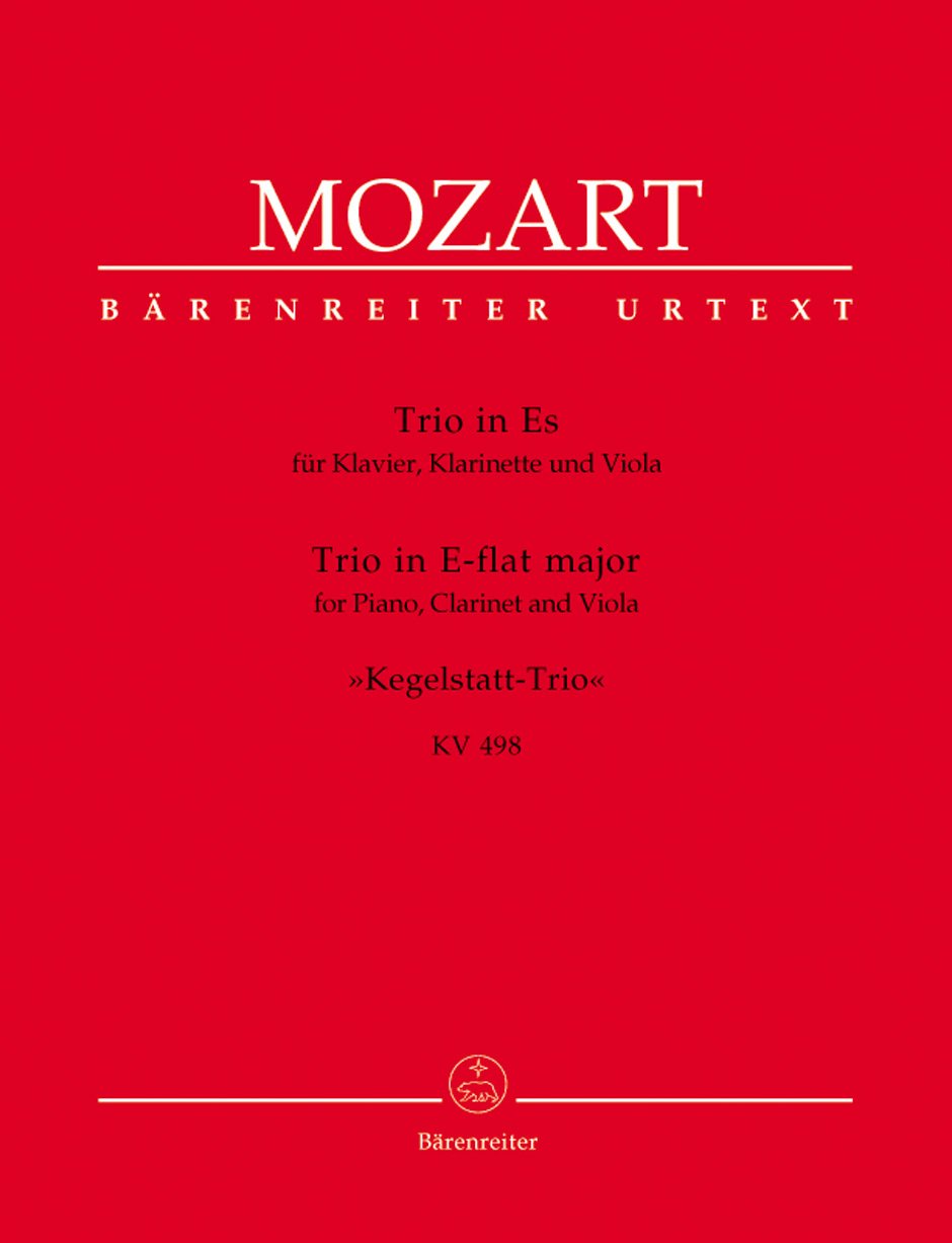 Trio für Klavier, Klarinette und Viola Es-Dur KV 498 -""Kegelstatt-Trio""-. Partitur, Stimmensatz, Urtextausgabe Sheet Music