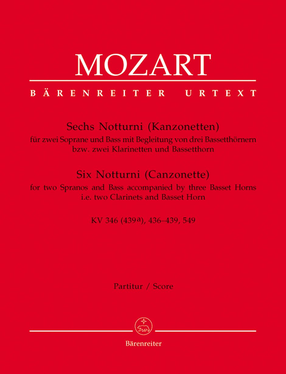 BARENREITER MOZART W.A. - SECHS NOTTURNI (KANZONETTEN) - PARTITUR Sheet Music