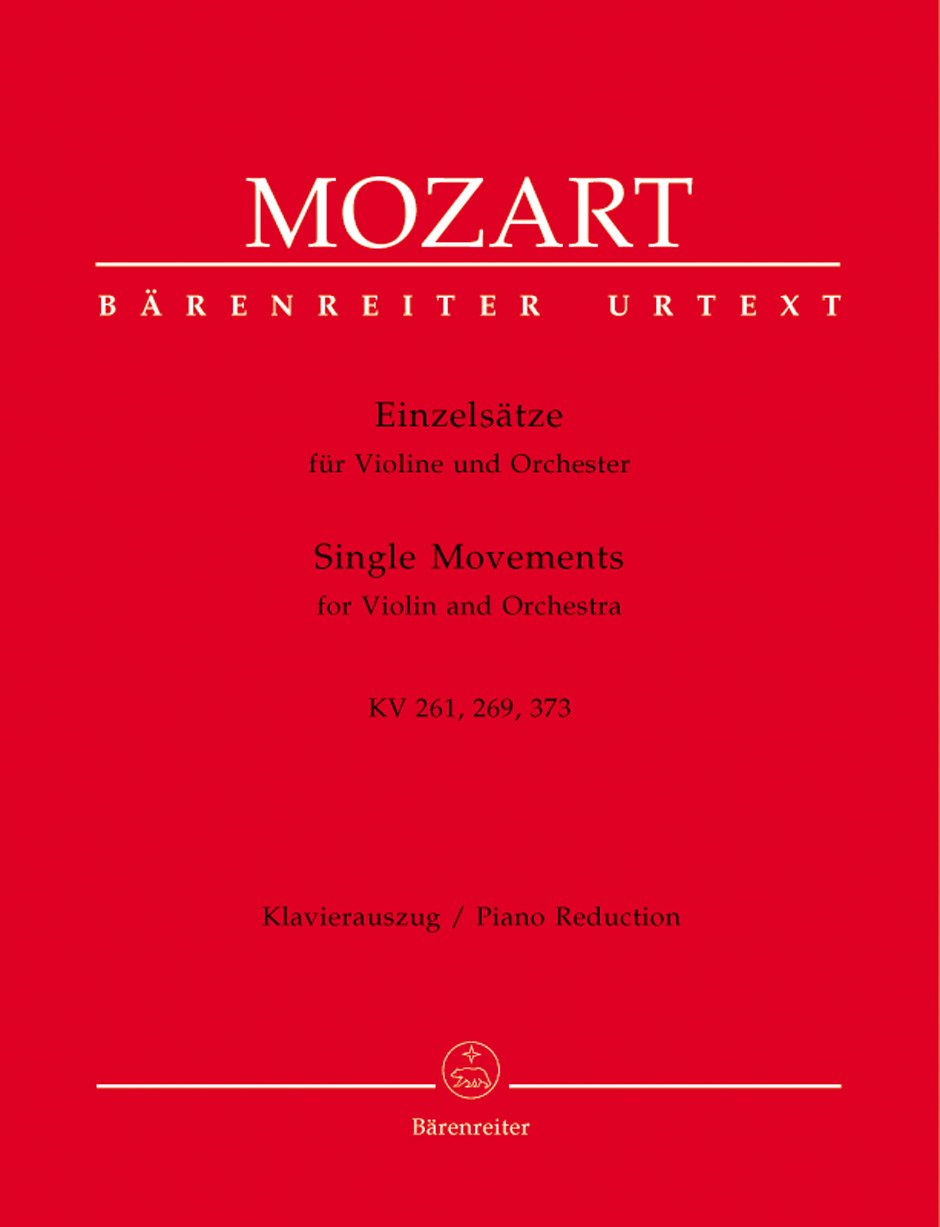 Einzelsätze für Violine und Orchester KV 261, 269 (261a), 373. Klavierauszug, Stimme(n), Sammelband, Urtextausgabe Sheet Music