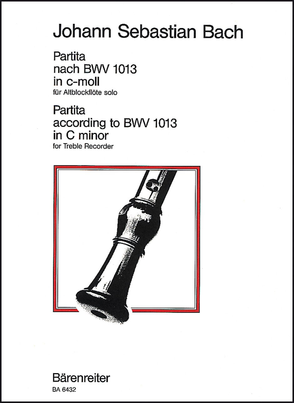 Partita für Altblockflöte solo c-Moll (original a-Moll) BWV 1013 -Nach der Partita für Flauto traverso solo-. Blockflötenmusik. Spielpartitur Sheet Music