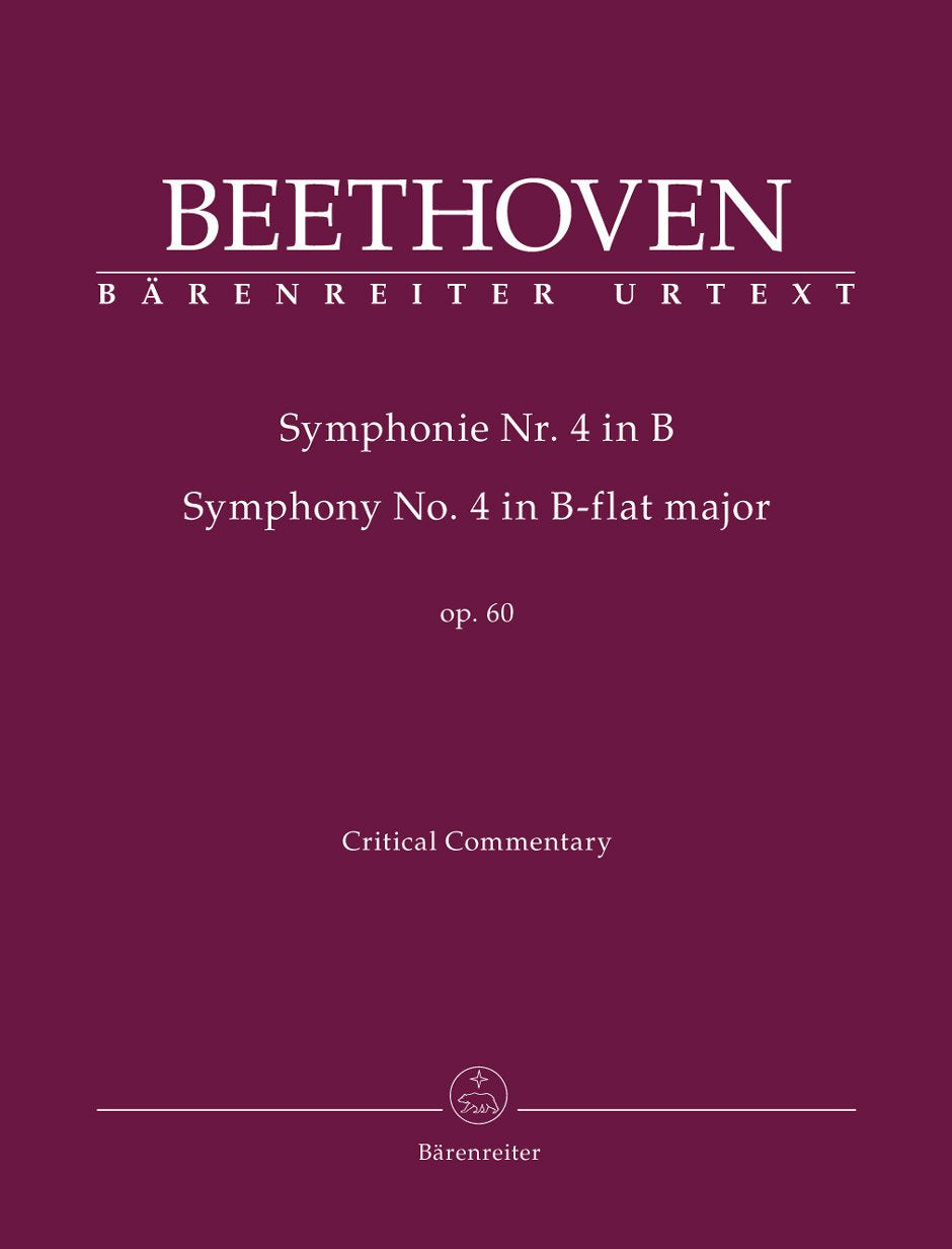 Symphonie Nr. 4 B-Dur op. 60. Kritischer Bericht Sheet Music