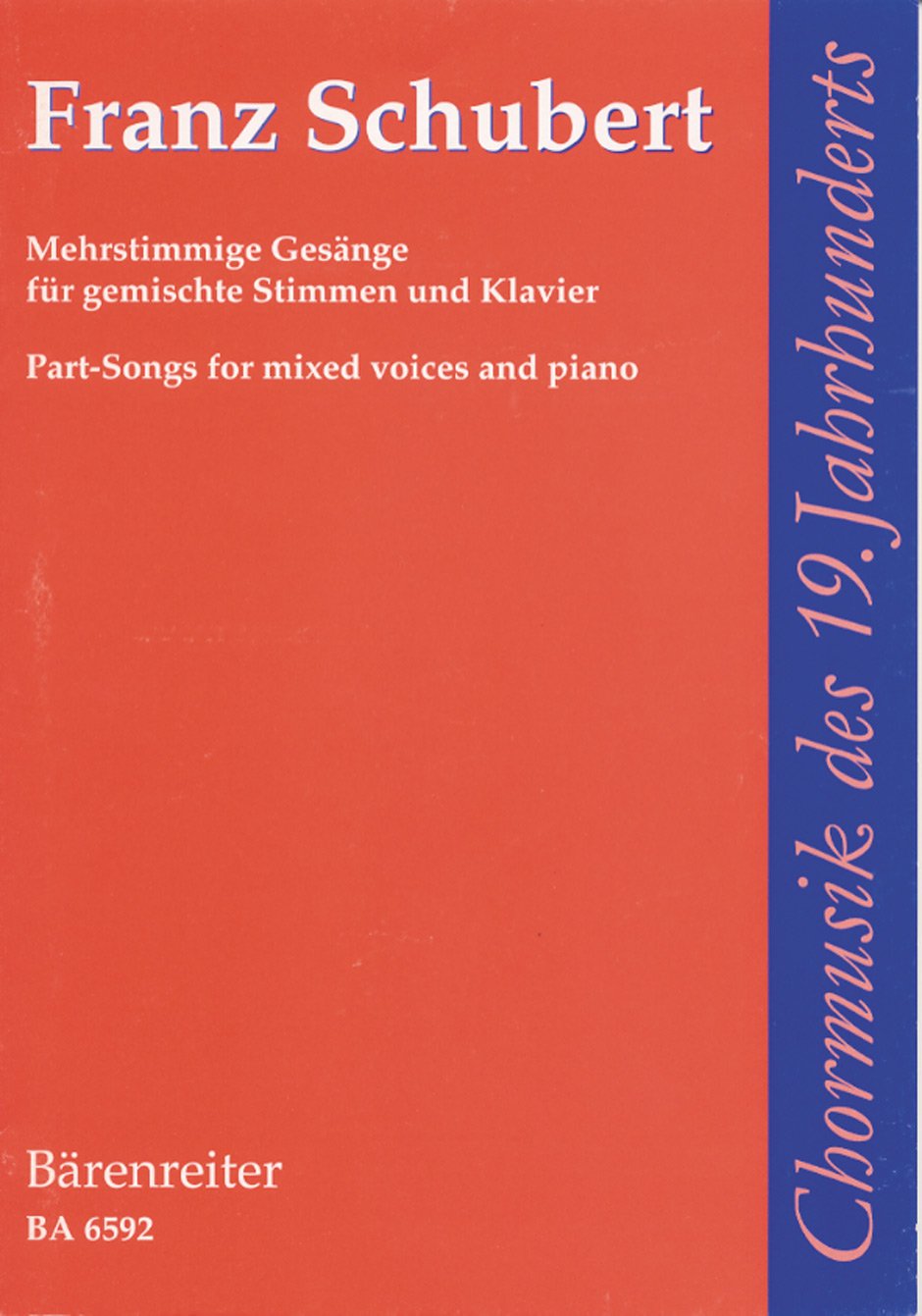 Mehrstimmige Gesänge für gemischte Stimmen und Klavier -5 Chöre, Einzelausgabe aus der Neuen Scheubert-Ausgabe-.Chormusik des 19. Jahrhunderts.Chorpartitur, Sammelband, Urtextausgabe Sheet Music