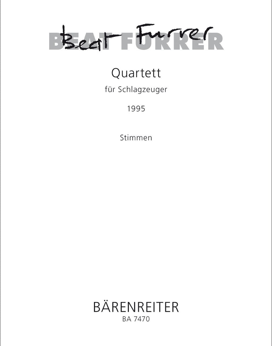 Quartett für Schlagzeuger (1995).Stimmensatz Arts & Music