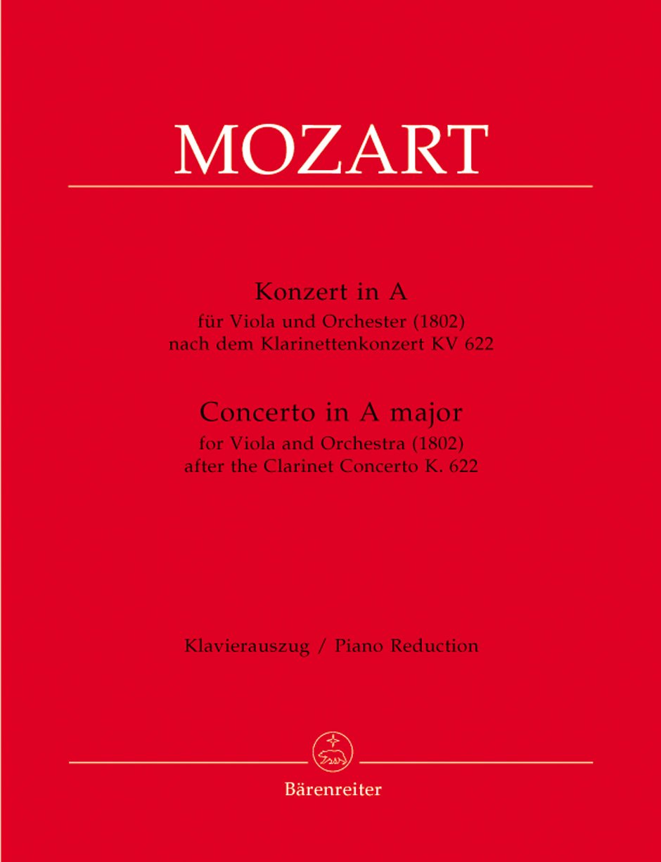 Konzert für Viola und Orchester A-Dur (1802) -nach dem Klarinettenkonzert KV 622- . Klavierauszug, Stimmen Sheet Music
