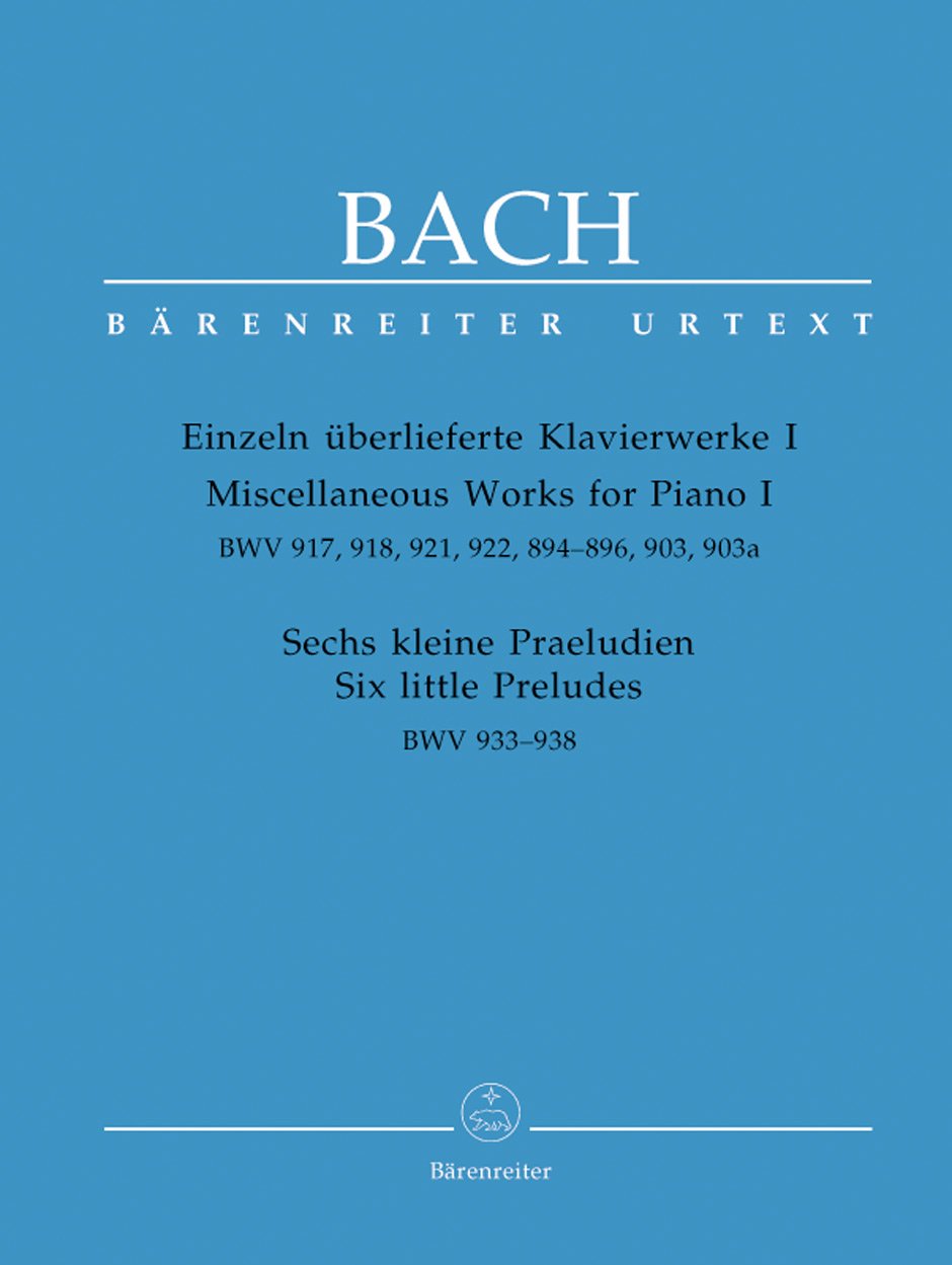 Pièces Vol.1 (BWV 933 à 938/917/918/921/922/894 à 896/903/903a) --- Piano Sheet Music
