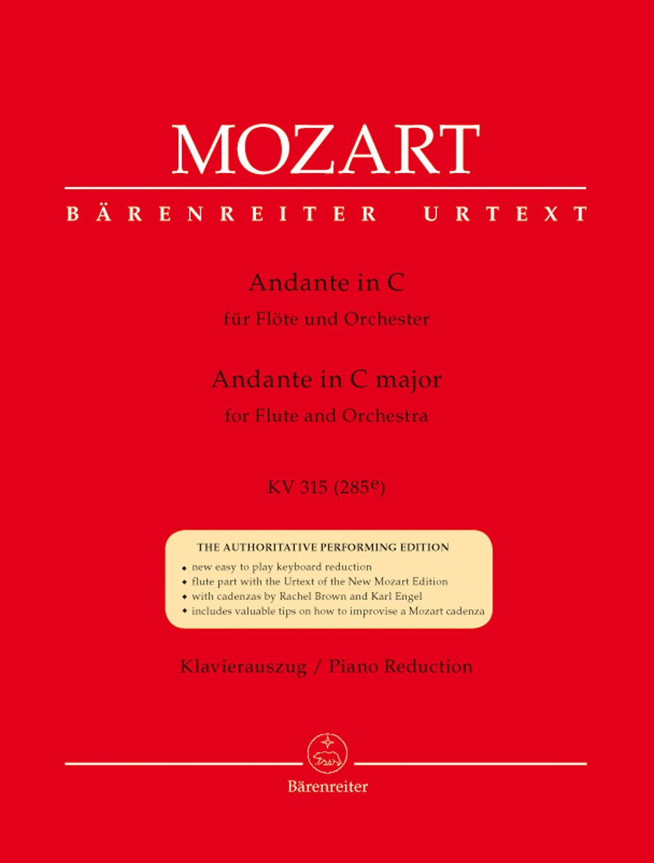 Andante für Flöte und Orchester C-Dur KV 315 (285e). Klavierauszug, Stimmen, Urtextausgabe Sheet Music