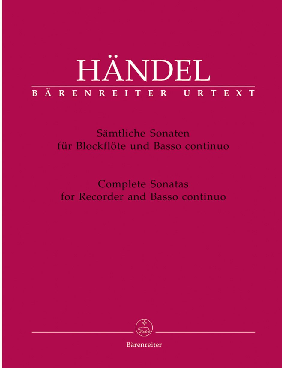 Sämtliche Sonaten für Blockflöte und Basso continuo. Partitur, Stimmensatz, Urtextausgabe, Sammelband. BÄRENREITER URTEXT Music