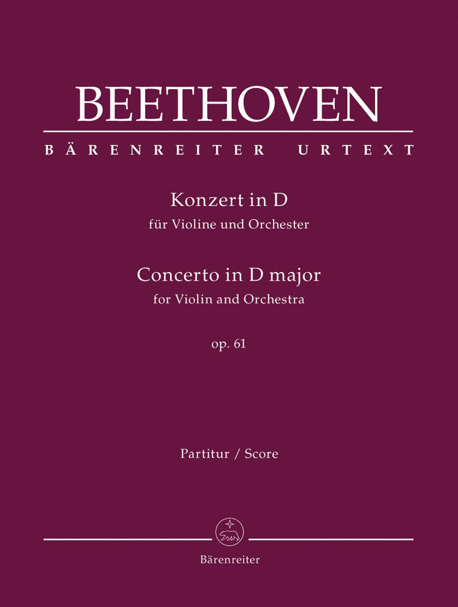 Concerto for Violin in D major Op. 61 (Full Score) Sheet Music