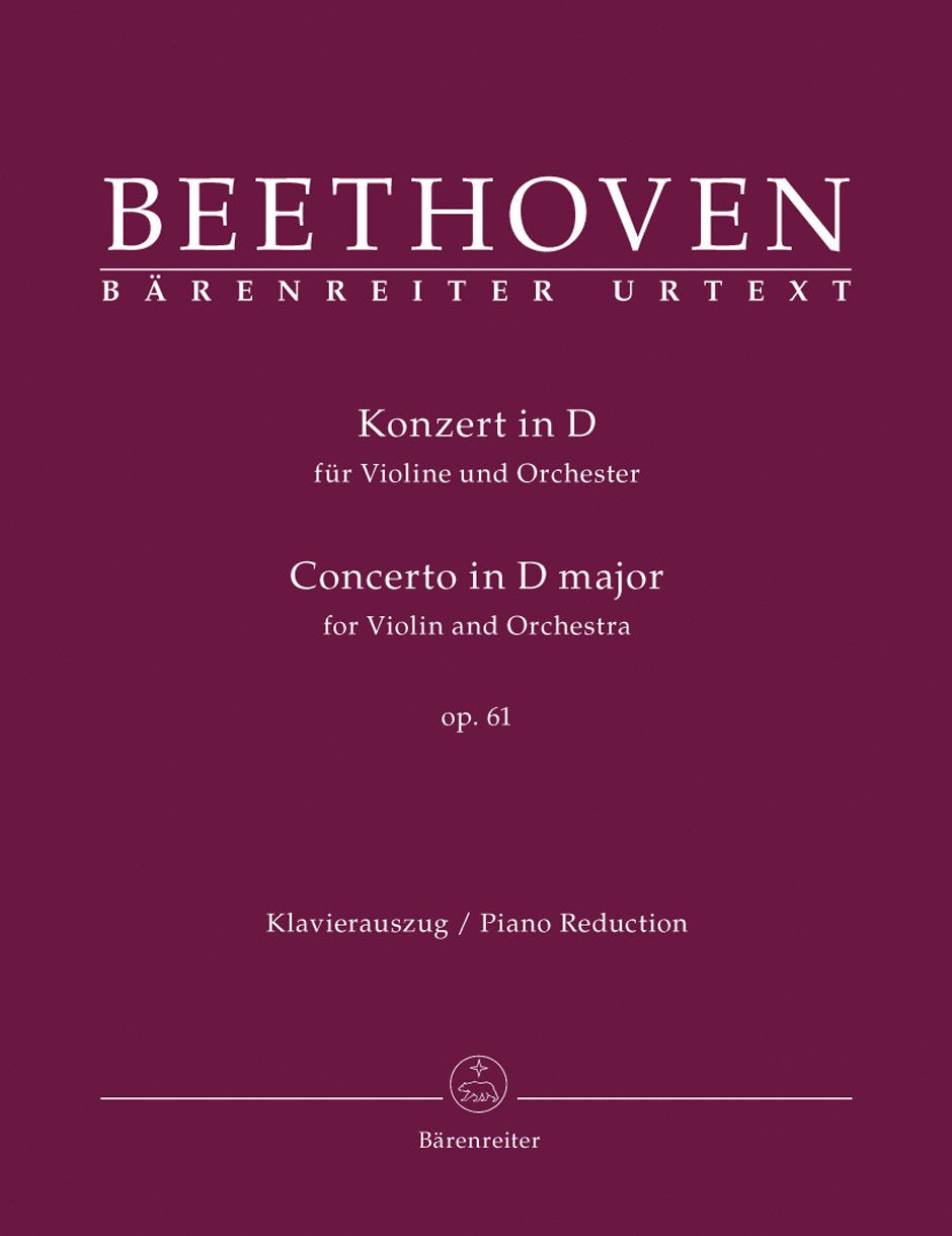 Konzert für Violine und Orchester D-Dur op. 61. BÄRENREITER URTEXT. Klavierauszug, Stimme, Urtextausgabe Other products