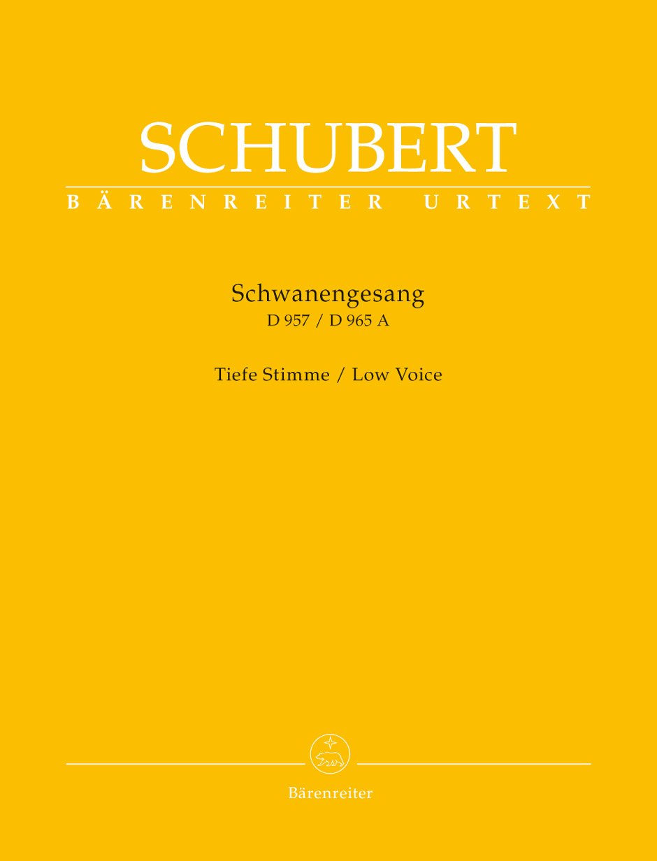 Schwanengesang. Dreizehn Lieder nach Gedichten von Rellstab und Heine D 957 / Die Taubenpost D 965 A -Tiefe Stimme-: Ausgabe für tiefe Stimme Sheet Music
