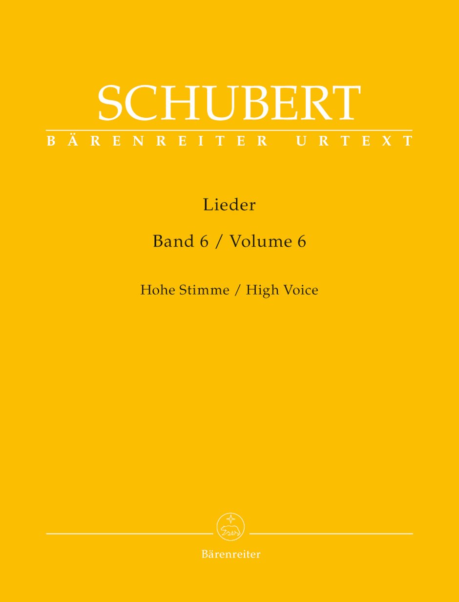 Lieder, Band 6 (Hohe Stimme). Singpartitur, Sammelband, Urtextausgabe. BÄRENREITER URTEXT Sheet Music