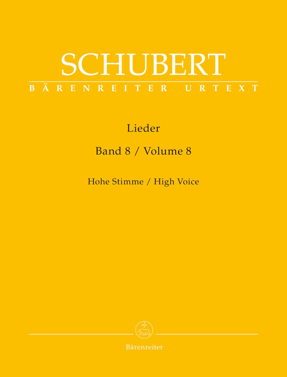 Lieder, Band 8 (Hohe Stimme).Singpartitur, Sammelband, Urtextausgabe. BÄRENREITER URTEXT Music