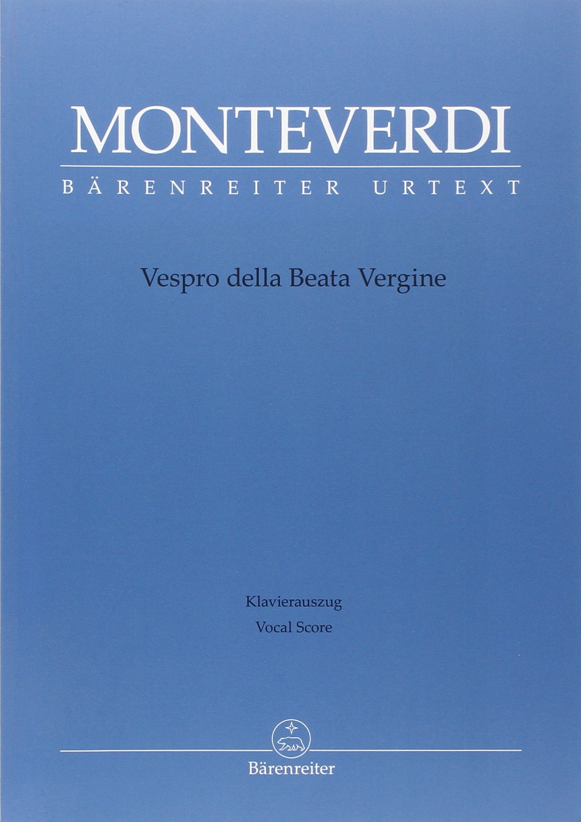 Vespro della Beata Vergine: Klavierauszug Sheet Music