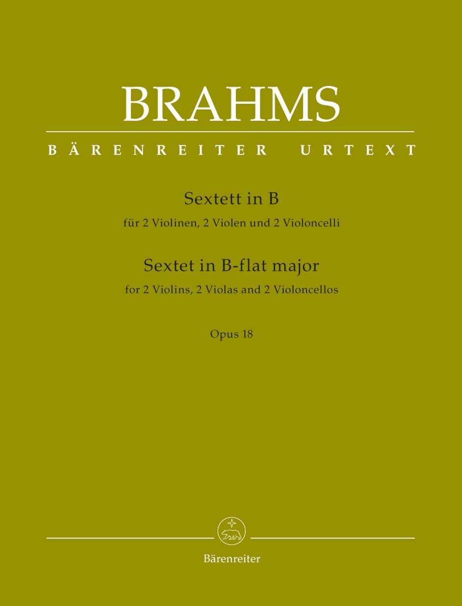 Sextett für zwei Violinen, zwei Violen und zwei Violoncelli B-Dur op. 18. BÄRENREITER URTEXT. Stimmensatz, Urtextausgabe Sheet Music