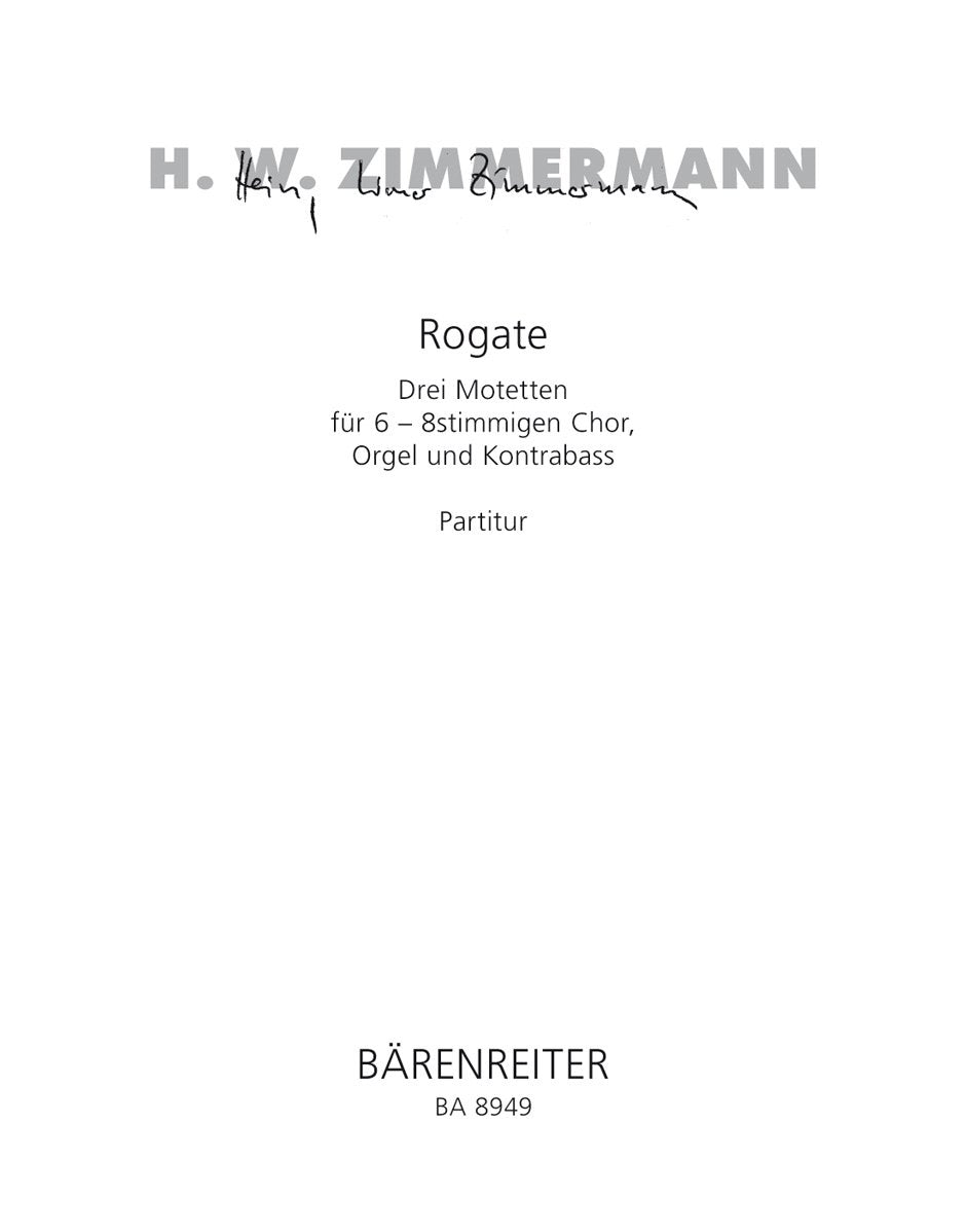 Rogate -Drei Motetten-. Partitur Books